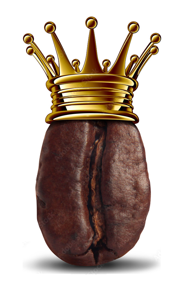 coffee bean with crown